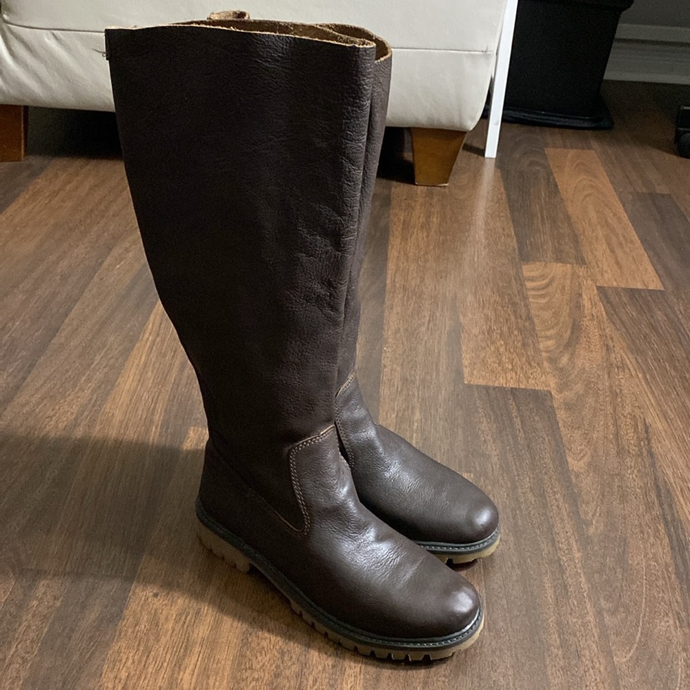 Roots Riding Brown Leather High Boots Size 38 - Picture 11 of 16